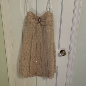 Gold Strapless Mini Dress